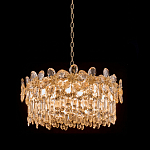 Люстра круглая с декоративными элементами в виде крупных хрустальных цветов Palace Gardens варинант исполнения - 3 | Loft Concept в Барнауле