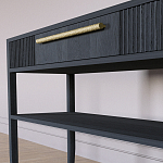 Дизайнерская Консоль с полкой и ящиком Primo Черный дуб варинант исполнения - 4 | Loft Concept в Барнауле