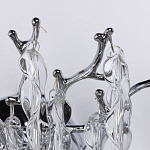 Бра цвета хром с ветвями и прозрачными стеклянными подвесками в виде вытянутых спиральных капель Droplet Chandelier варинант исполнения - 4 | Loft Concept в Барнауле