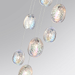 Люстра каскадная с 7-ю круглыми плафонами из рельефного стекла Disc Light варинант исполнения - 5 | Loft Concept в Барнауле