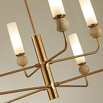 Люстра на штанге с 8-ю цилиндрическими матовыми плафонами и шарами из камня Orb Essence варинант исполнения - 11 | Loft Concept в Барнауле