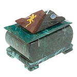 Шкатулка прямоугольная с зеркалом из натурального камня змеевик Stone Casket варинант исполнения - 4 | Loft Concept в Барнауле