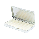 Таблетница карманная прямоугольная на 7 отделений с зеркалом и накладкой из натурального камня Амазонит Silver Stone Pillboxes варинант исполнения - 3 | Loft Concept в Барнауле