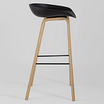 Барный стул на ножках из натурального дерева Boras Black варинант исполнения - 2 | Loft Concept в Барнауле