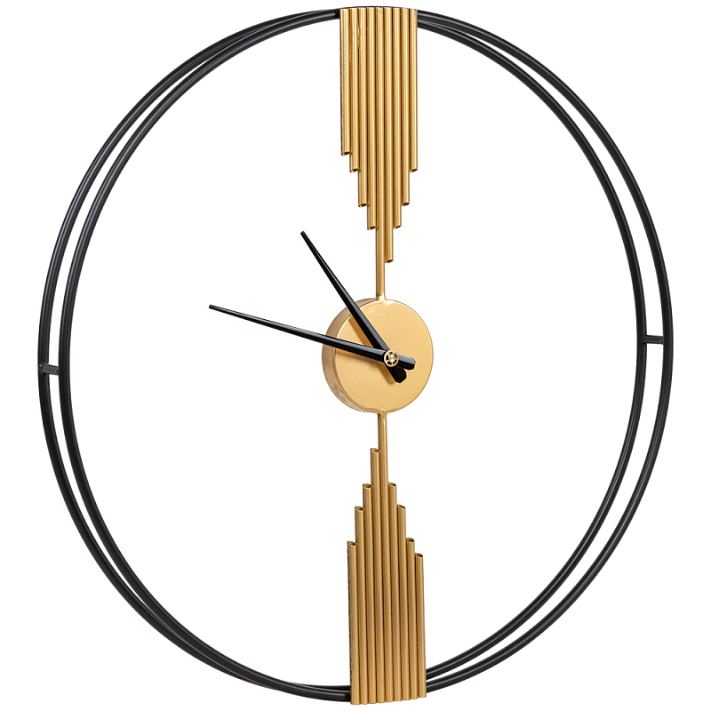 Часы настенные круглые из металла Mirror Tower Clock Золотой Черный Часы настенные круглые из металла Mirror Tower Clock Золотой Черный в Барнауле | Loft Concept