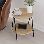 Стол приставной с 2-мя круглыми столешницами из дерева ESSEL OAK варинант исполнения - 8 | Loft Concept в Барнауле