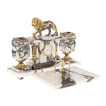 Настольный письменный набор из мрамора с декором в виде льва в подарочной упаковке Marble Accessory варинант исполнения - 2 | Loft Concept в Барнауле