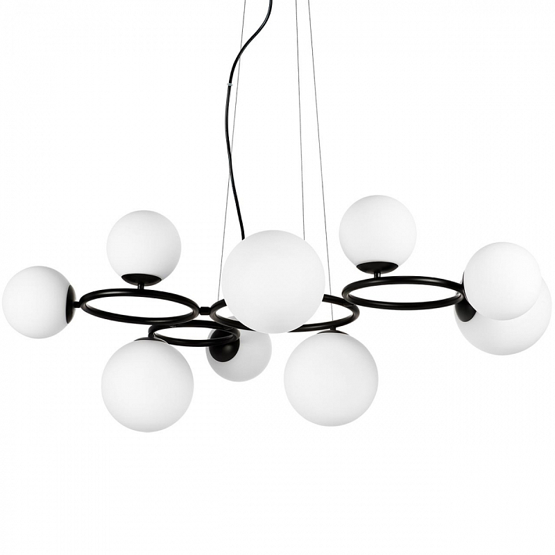 Люстра Bubbles on 4 Rings Chandelier Black Белый Черный Люстра Bubbles on 4 Rings Chandelier Black Белый Черный в Барнауле | Loft Concept