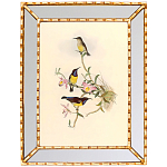 Постер с изображением птиц и цветов в зеркальной раме Blooming Birds Poster варинант исполнения - 8 | Loft Concept в Барнауле