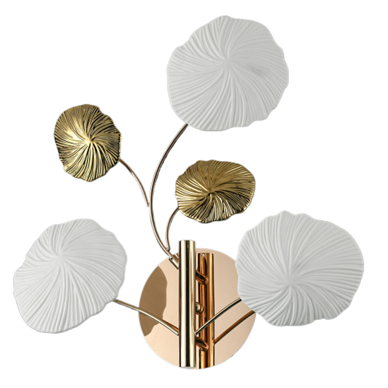 Бра в стиле неоклассика с золотыми элементами Textured Ceramic Sconce Золотой Белый в Барнауле | Loft Concept 