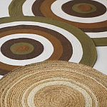 Ковер круглый из хлопка с контрастным узором Bullseye 150 варинант исполнения - 7 | Loft Concept в Барнауле