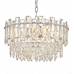Круглая люстра с хрустальными подвесками на серебряном каркасе Gorgeous Crystal Light варинант исполнения - 2 | Loft Concept в Барнауле