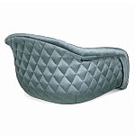 Барный стул со спинкой и мягкой обивкой с ромбами на 4-х деревянных ножках Голубой Велюр Ava Charm варинант исполнения - 3 | Loft Concept в Барнауле