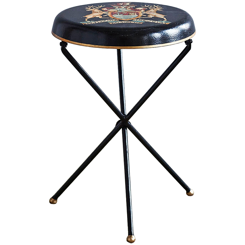 Круглый приставной столик складной Heraldry Chinoiserie Collection Side table Черный Мульти Круглый приставной столик складной Heraldry Chinoiserie Collection Side table Черный Мульти в Барнауле | Loft Concept