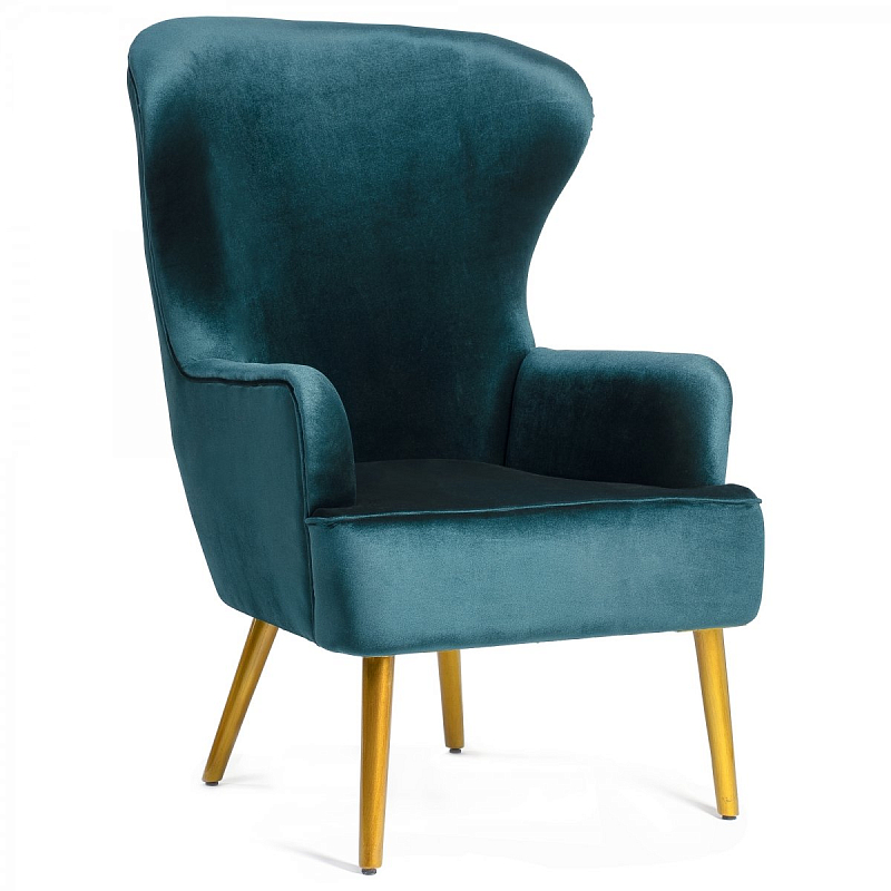 Кресло Wingback Dining Chair turquoise velor Бирюзовый Кресло Wingback Dining Chair turquoise velor Бирюзовый в Барнауле | Loft Concept