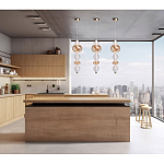 Подвесной светильник с вертикальной композицией из прозрачных и янтарных стеклянных шаров и ромбов Gabriel Scott Luna варинант исполнения - 21 | Loft Concept в Барнауле