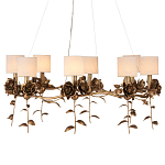 Люстра с каркасом в виде цветков розы и тканевыми абажурами Flowers and Fox Roses варинант исполнения - 1 | Loft Concept в Барнауле