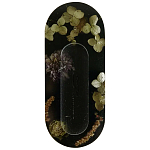 Подставка под благовония из эпоксидной смолы с цветами черная Epoxy Resin Flowers Incense Oval Stand Black варинант исполнения - 1 | Loft Concept в Барнауле