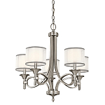 Люстра с белыми тканевыми абажурами в прозрачных стеклянных цилиндрах Kichler варинант исполнения - 6 | Loft Concept в Барнауле