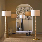 Торшер с цилиндрическим тканевым абажуром на каркасе волнистой формы Rotation варинант исполнения - 4 | Loft Concept в Барнауле