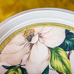 Стул светло-серый из натурального бука с изображением птиц и цветов Blooming Blue Birds варинант исполнения - 4 | Loft Concept в Барнауле