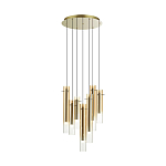 Люстра каскадная с 7-ю цилиндрическими плафонами из стекла Luminous Cylinders варинант исполнения - 4 | Loft Concept в Барнауле