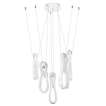 Подвесной светильник белого цвета с 6-ю изогнутыми плафонами Flow Loop варинант исполнения - 2 | Loft Concept в Барнауле
