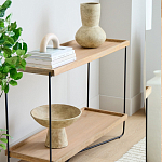 Консоль деревянной столешницей и полкой Wooden Table Top and Shelf варинант исполнения - 5 | Loft Concept в Барнауле