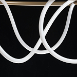 Люстра подвесная круглая золотого цвета с белыми изогнутыми световыми линиями Luke Lampco Tracer Lamp варинант исполнения - 9 | Loft Concept в Барнауле