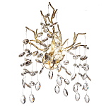 Бра с ветвистым каркасом и стеклянными подвесами цвет золото Golden Leaf Fall варинант исполнения - 1 | Loft Concept в Барнауле