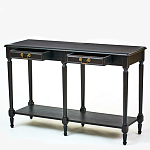 Консоль черная из массива березы с полкой и двумя ящиками Vintage варинант исполнения - 2 | Loft Concept в Барнауле