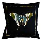 Подушка декоративная бабочка сине-зелёный орнамент Ikat Pattern варинант исполнения - 1 | Loft Concept в Барнауле
