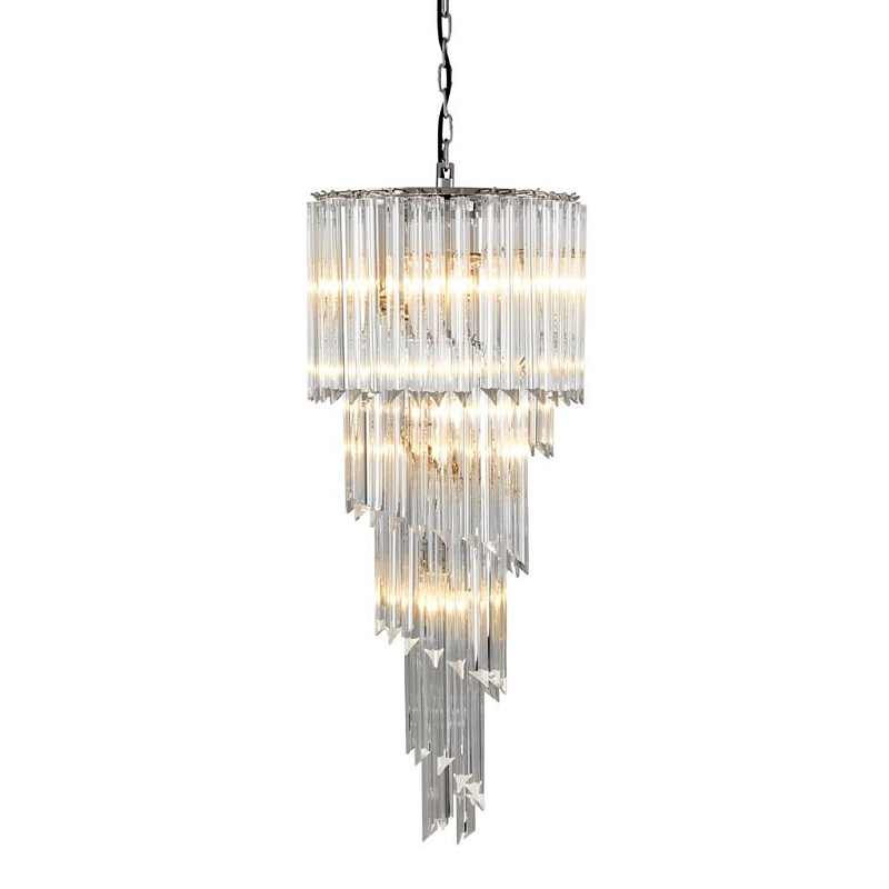 Люстра Eichholtz Chandelier Trapani Никель Прозрачное Стекло Люстра Eichholtz Chandelier Trapani Никель Прозрачное Стекло в Барнауле | Loft Concept