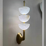 Бра с 3-мя мраморными плафонами в форме чаши Warm Marble Light варинант исполнения - 3 | Loft Concept в Барнауле