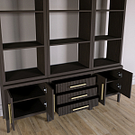 Модульный стеллаж Primo из трех составных элементов Темный орех варинант исполнения - 4 | Loft Concept в Барнауле