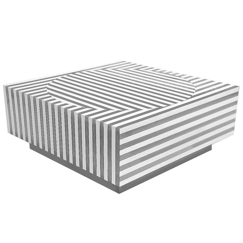 Большой журнальный Стол с инкрустацией Mandika Bone Inlay Coffee Table Серый Белый в Барнауле | Loft Concept 