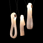 Подвесной светильник белого цвета с 3-мя изогнутыми плафонами Flow Loop варинант исполнения - 6 | Loft Concept в Барнауле