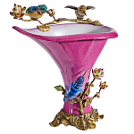 Ваза розового цвета из фарфора с птичкми и цветущими ветвями Garden of Eden варинант исполнения - 1 | Loft Concept в Барнауле