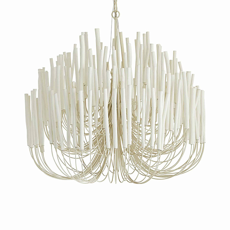 Люстра белая с несколькими ярусами деревянных палочек Bright Wooden Chandelier Белый Люстра белая с несколькими ярусами деревянных палочек Bright Wooden Chandelier Белый в Барнауле | Loft Concept