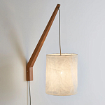 Настенный светильник из дерева и льна Ivory Linen Wall Lamp варинант исполнения - 2 | Loft Concept в Барнауле