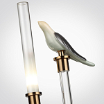 Настольная лампа с прозрачной трубкой и декоративной фигуркой птицы на бронзовой подставке Ganthea варинант исполнения - 4 | Loft Concept в Барнауле