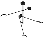 Потолочный светильник светодиодный с тремя лампами черный металл Bendik  варинант исполнения - 1 | Loft Concept в Барнауле