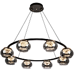 Люстра с круглыми плафонами из дымчато-серого стекла IONA Grey Glass Chandelier 8 варинант исполнения - 2 | Loft Concept в Барнауле