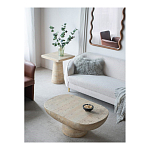 Столик кофейный кремового цвета с овальной столешницей и круглым основанием Cream Dalmen Table варинант исполнения - 9 | Loft Concept в Барнауле