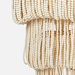 Трехъярусная люстра с подвесками из круглых деревянных бусин белая White Beads Three-tier Chandelier  варинант исполнения - 7 | Loft Concept в Барнауле