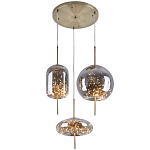 Подвесной светильник с гирляндой внутри 3-х стеклянных плафонов Garland Glass Trio Hanging Lamp варинант исполнения - 1 | Loft Concept в Барнауле