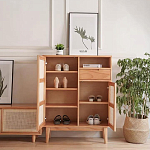 Комод с плетеными дверками и открытой нишей  с ящиком Dora Sideboard варинант исполнения - 1 | Loft Concept в Барнауле