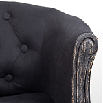 Кресло низкое в стиле прованс Черный Лен Louis French Armchair  варинант исполнения - 6 | Loft Concept в Барнауле
