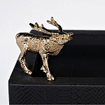 Стол сервировочный кожаный с декором в виде золотистой фигуркой лося Embodiment of Style варинант исполнения - 2 | Loft Concept в Барнауле