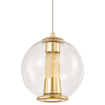 Подвесной светильник с плафоном в форме шара Inner Gleam Orb gold варинант исполнения - 1 | Loft Concept в Барнауле